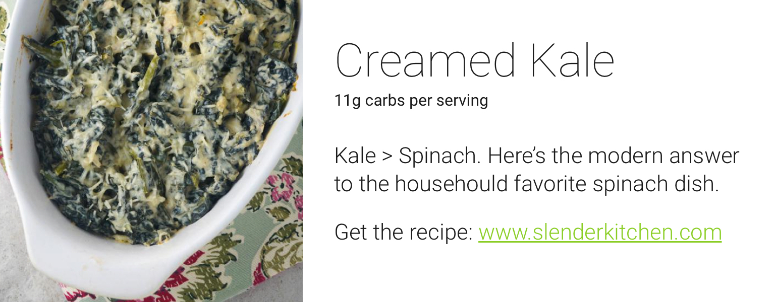 one drop holiday recipes - creamed kale