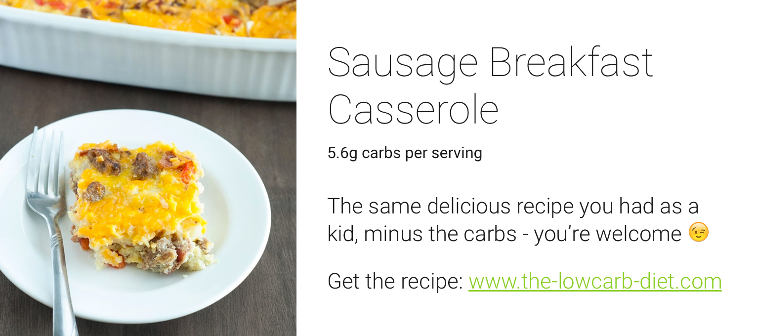 one drop holiday recipes - low carb sausage breakfast casserole
